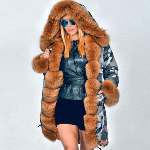 women's jackets trendy womens fleece winter jacket hooded coat camouflage long sleeves overcoat oversize warm coats casaco feminino 202, Black;brown
women's jackets trendy womens fleece winter jacket hooded coat camouflage long sleeves overcoat oversize warm coats casaco feminino 202, Black;brown
