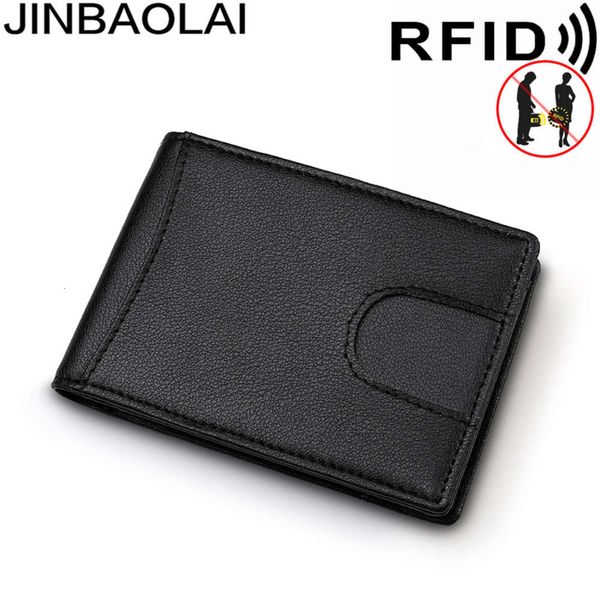 the wallet popular men's dollar clip bag rfid magnetic short fashion wallet leather, Black
the wallet popular men's dollar clip bag rfid magnetic short fashion wallet leather, Black