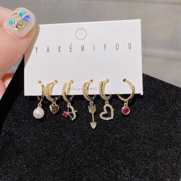dangle & chandelier mixed design cupid arrow heart hanging earrings set for women gold color plated cubic zirconia jewelry, Silver
dangle & chandelier mixed design cupid arrow heart hanging earrings set for women gold color plated cubic zirconia jewelry, Silver