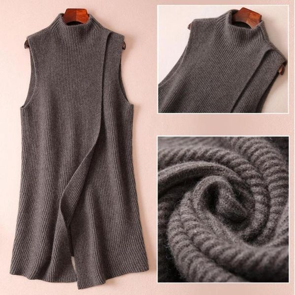 women's vests autumn and winter solid color knitted cashmere jacket vest female long section half-high round neck sleeveless wool sweat, Black;white
women's vests autumn and winter solid color knitted cashmere jacket vest female long section half-high round neck sleeveless wool sweat, Black;white