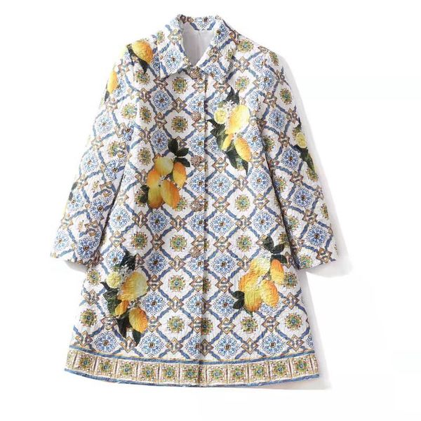 women's trench coats european and american clothing autumn winter 2022 long sleeve lapel with lemon vintage print fashion coat, Tan;black
women's trench coats european and american clothing autumn winter 2022 long sleeve lapel with lemon vintage print fashion coat, Tan;black