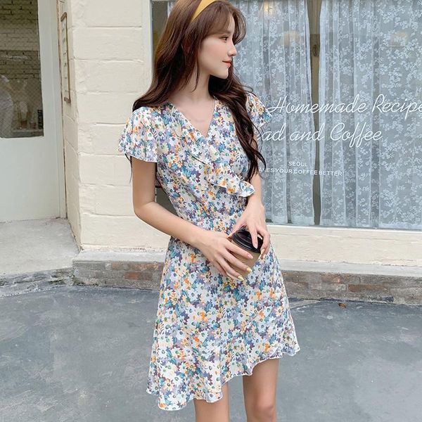 casual dresses women summer v-neck floral print dress short sleeve ruffles beach holiday asymmetrical vestidos, Black;gray
casual dresses women summer v-neck floral print dress short sleeve ruffles beach holiday asymmetrical vestidos, Black;gray