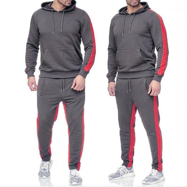 men's hoodies & sweatshirts sportsuit 2 piece set 2021 brand fall/winter striped hooded sweatshirt + pant pullover, Black
men's hoodies & sweatshirts sportsuit 2 piece set 2021 brand fall/winter striped hooded sweatshirt + pant pullover, Black