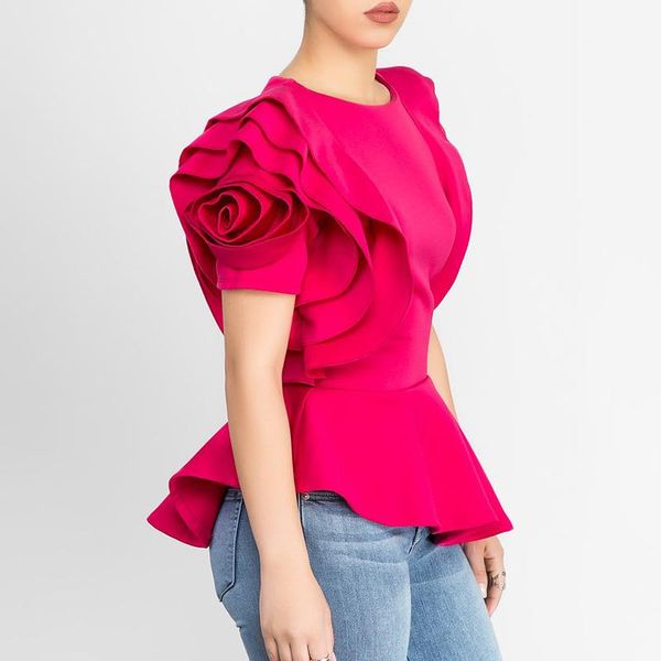 women's t-shirt summer women casual ruffles petal sleeve hem irregular female shirts blusas feminina, White
women's t-shirt summer women casual ruffles petal sleeve hem irregular female shirts blusas feminina, White