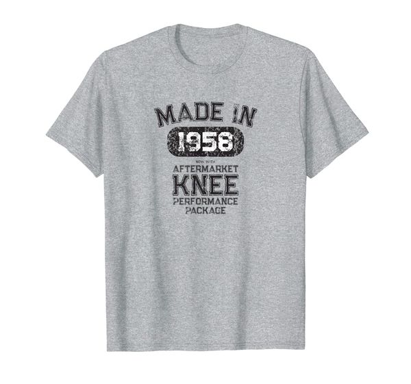 knee surgery recovery gift made in 1958 tshirt, White;black