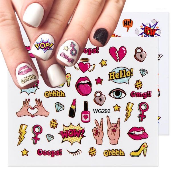 1pc cute nail art decals lips letters summer cake water stickers cartoon tattoos sliders manicure decoration tip nfwg1, Black
1pc cute nail art decals lips letters summer cake water stickers cartoon tattoos sliders manicure decoration tip nfwg1, Black