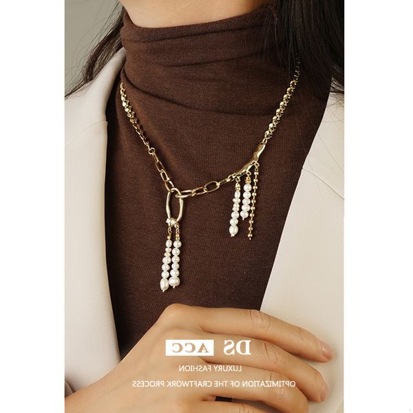 necklace female natural pearl tassel clavicle chain light luxury 18k gold niche design style high-end, Black
necklace female natural pearl tassel clavicle chain light luxury 18k gold niche design style high-end, Black