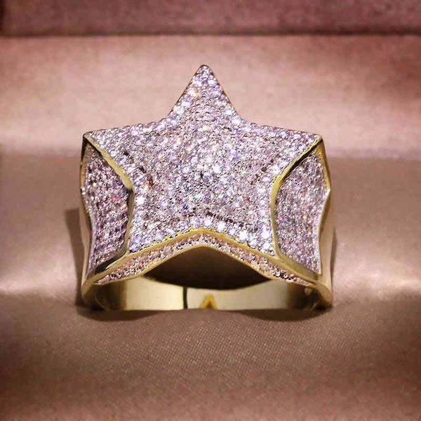 gold bling star pentagram with zircon stone hip hop fashion jewelry for women man wedding engagement ring, Silver
gold bling star pentagram with zircon stone hip hop fashion jewelry for women man wedding engagement ring, Silver