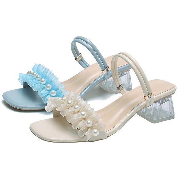 fashion mid heel sandals for woman square toe open-toe womens house slides 2021 blue summer shoes women casual beads slipper, Black
fashion mid heel sandals for woman square toe open-toe womens house slides 2021 blue summer shoes women casual beads slipper, Black