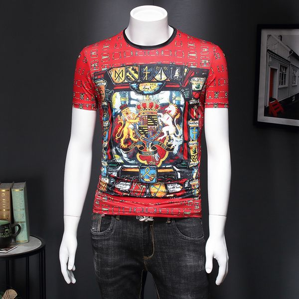 2022 summer british men's european and american fashion print t-shirts korean version slim-fit contrasting ice silk short-sleeved bott, White;black
2022 summer british men's european and american fashion print t-shirts korean version slim-fit contrasting ice silk short-sleeved bott, White;black