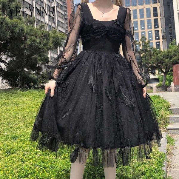 casual dresses lyeeynnr japan style feather gauze dress women square collar long sleeve see through lace up high waist a line summer, Black;gray
casual dresses lyeeynnr japan style feather gauze dress women square collar long sleeve see through lace up high waist a line summer, Black;gray