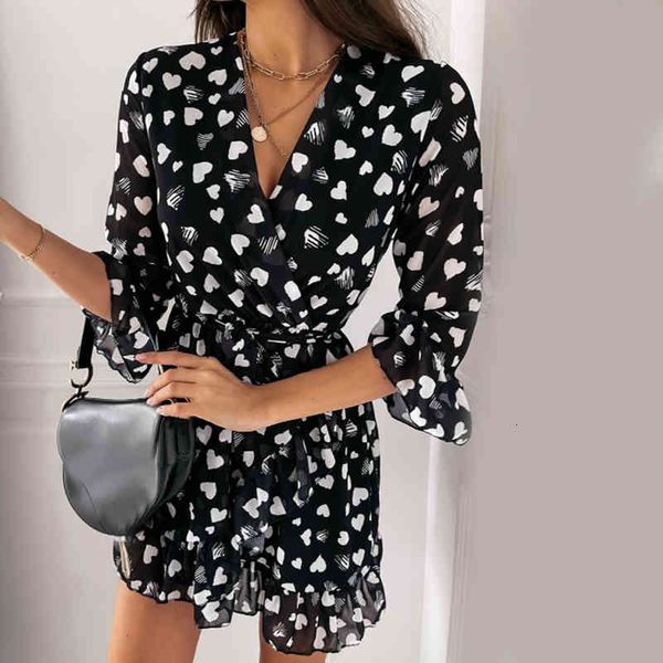 fashion ladies summer dress v neck loose female women 3 4 sleeve ruffle female dress vestidos, Black;gray
fashion ladies summer dress v neck loose female women 3 4 sleeve ruffle female dress vestidos, Black;gray