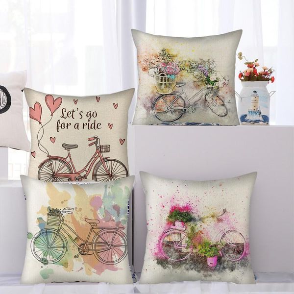cushion/decorative pillow cartoon flower bike linen throw european style bicycle floral home decorative cushion cover almofada cojines 45x45
cushion/decorative pillow cartoon flower bike linen throw european style bicycle floral home decorative cushion cover almofada cojines 45x45