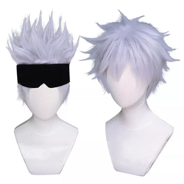 gojo satoru wigs anime jujutsu kaisen cosplay short fluffy 2 styles wigs heat resistant synthetic hair + hairnet, Black
gojo satoru wigs anime jujutsu kaisen cosplay short fluffy 2 styles wigs heat resistant synthetic hair + hairnet, Black