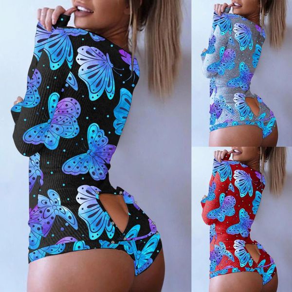 women's jumpsuits & rompers women button-down butterfly print functional buttoned flap playsuit romper onesies sleepwear open bubodysui, Black;white
women's jumpsuits & rompers women button-down butterfly print functional buttoned flap playsuit romper onesies sleepwear open bubodysui, Black;white
