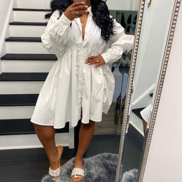 casual dresses women loose shirt dress long sleeve solid pleated mini spring autumn plus size robes 2021 female clothing, Black;gray
casual dresses women loose shirt dress long sleeve solid pleated mini spring autumn plus size robes 2021 female clothing, Black;gray
