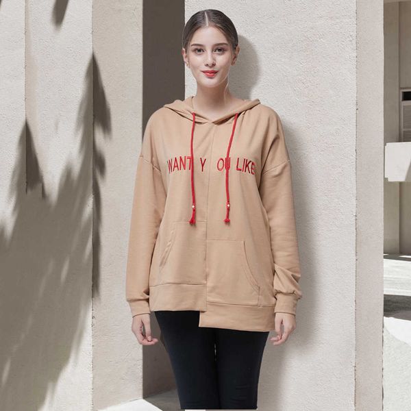fashion hoodies 2021 spring and autumn versatile irregular casual hooded loose long sleeve women's sweater jr1662, Black
fashion hoodies 2021 spring and autumn versatile irregular casual hooded loose long sleeve women's sweater jr1662, Black