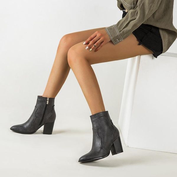 boots women 2021 fashion ankle pointed toe low square heel autumn/winter zipper shoes pu ladies's, Black
boots women 2021 fashion ankle pointed toe low square heel autumn/winter zipper shoes pu ladies's, Black