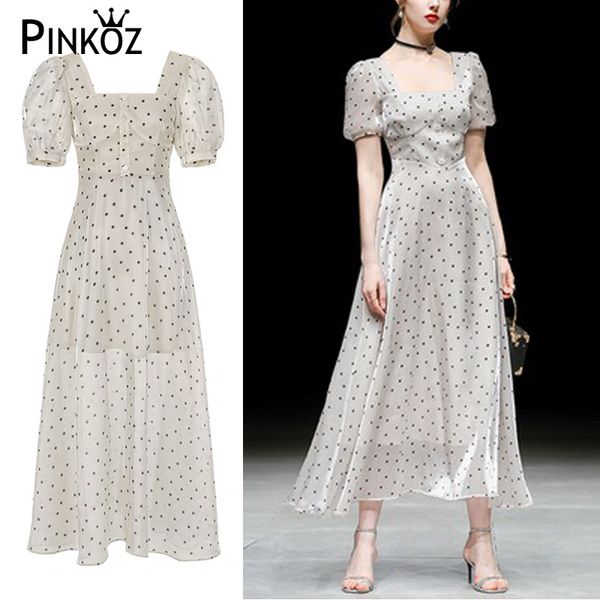 elegant polka dot dress summer vintage hepburn style puff sleeve high waist slim square collar party clothe 210421, Black;gray
elegant polka dot dress summer vintage hepburn style puff sleeve high waist slim square collar party clothe 210421, Black;gray