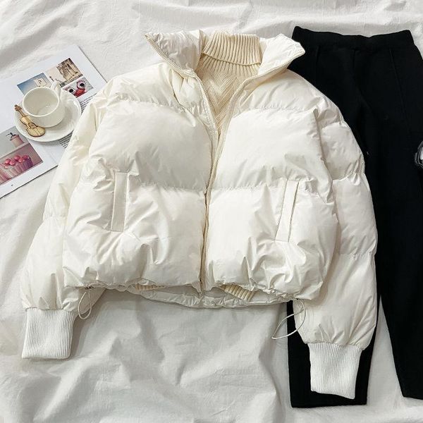 women's down & parkas 2021 winter jacket women thick cotton fashion warm puffer feamle solid casual oversize outwear short coat, Black
women's down & parkas 2021 winter jacket women thick cotton fashion warm puffer feamle solid casual oversize outwear short coat, Black
