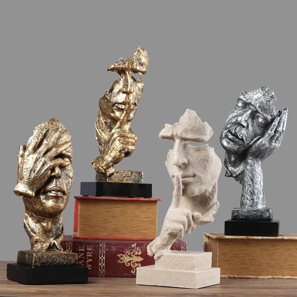 decorative objects & figurines abstract sculpture figurine ornaments silence is gold office home desk decoration accessories modern art resi
decorative objects & figurines abstract sculpture figurine ornaments silence is gold office home desk decoration accessories modern art resi