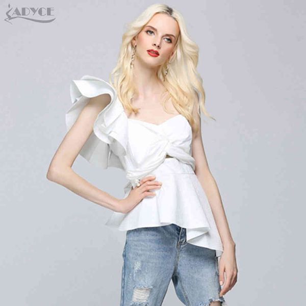 fashion summer runway white women one shoulder ruffles strapless short nightclub wear crop 210423
fashion summer runway white women one shoulder ruffles strapless short nightclub wear crop 210423