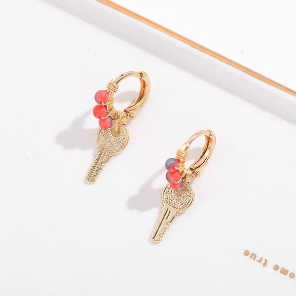 hoop & huggie allme retro gradient beads key earrings for women female gold color alloy lock pendant statement pendientes, Golden;silver
hoop & huggie allme retro gradient beads key earrings for women female gold color alloy lock pendant statement pendientes, Golden;silver