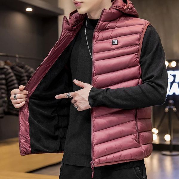 men's vests men padded vest jacket warm sleeveless hooded casual winter clothing smart heating, Black;white
men's vests men padded vest jacket warm sleeveless hooded casual winter clothing smart heating, Black;white