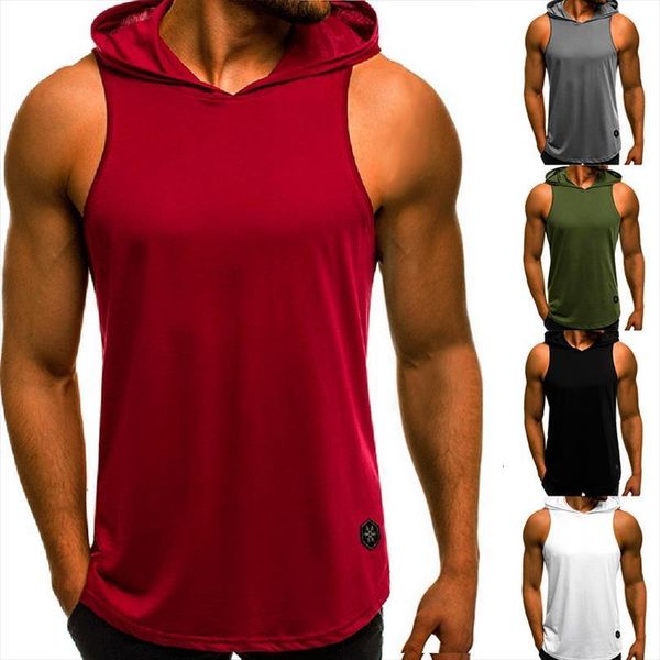 men fitness hoodies tank sleeveless bodybuilding tee shirt fashion stringer male workout hooded vest sportswear, White;black
men fitness hoodies tank sleeveless bodybuilding tee shirt fashion stringer male workout hooded vest sportswear, White;black
