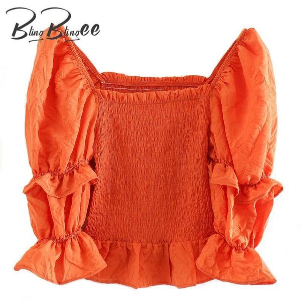 women's blouses & shirts blingblingee ruffles tiered three quarter sleeve shirred body women slim 2021 summer shirt female orange red c, White
women's blouses & shirts blingblingee ruffles tiered three quarter sleeve shirred body women slim 2021 summer shirt female orange red c, White
