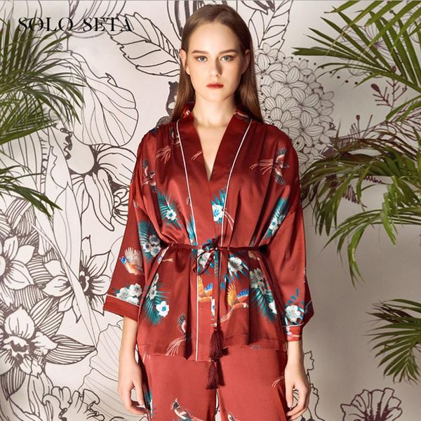 soloseta tassel ancientry heavy silk pajama 100% mulberry 7 minutes of sleeve wedding leisurewear two-piece women's sleepwear, Black;red
soloseta tassel ancientry heavy silk pajama 100% mulberry 7 minutes of sleeve wedding leisurewear two-piece women's sleepwear, Black;red