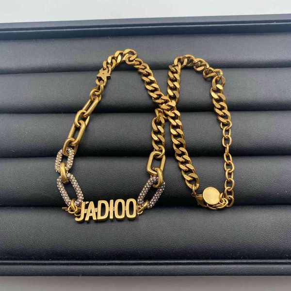 ladies fashion jewelry family old letter chain necklace choker strength chain personality versatile small fragrance bracelet, Silver
ladies fashion jewelry family old letter chain necklace choker strength chain personality versatile small fragrance bracelet, Silver