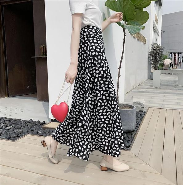 chiffon skirt women's summer mid length drape a-line high waist to ankle covering leg and long skirts, Black
chiffon skirt women's summer mid length drape a-line high waist to ankle covering leg and long skirts, Black