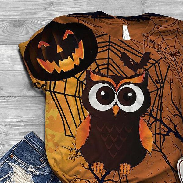 h40 black owl print womens t shirt women funny short sleeve halloween tees femme camisetas verano, White
h40 black owl print womens t shirt women funny short sleeve halloween tees femme camisetas verano, White