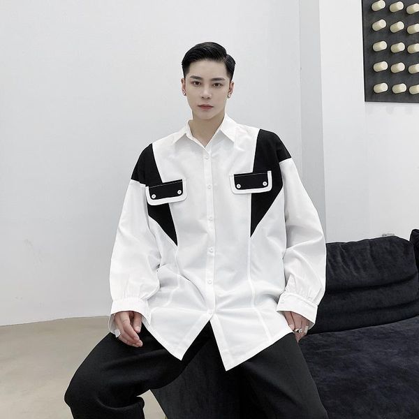male streetwear fashion hip hop dress shirts men black white splice casual loose long sleeve shirt men's, White;black
male streetwear fashion hip hop dress shirts men black white splice casual loose long sleeve shirt men's, White;black