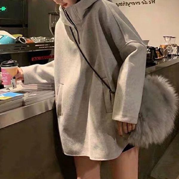 women's hoodies & sweatshirts large size mid-length hooded pullover gray female autumn and winter harajuku style fashion half zipper st, Black
women's hoodies & sweatshirts large size mid-length hooded pullover gray female autumn and winter harajuku style fashion half zipper st, Black
