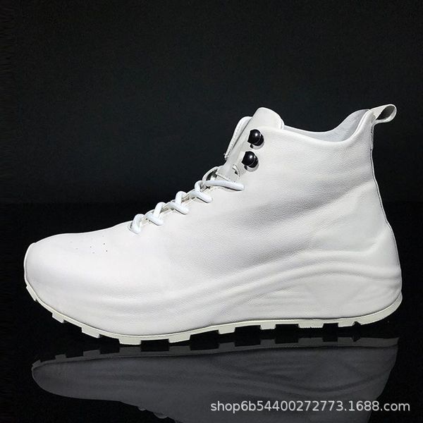 boots european fall high men's shoes leather white for sport sneakers increased thick bottom, Black
boots european fall high men's shoes leather white for sport sneakers increased thick bottom, Black