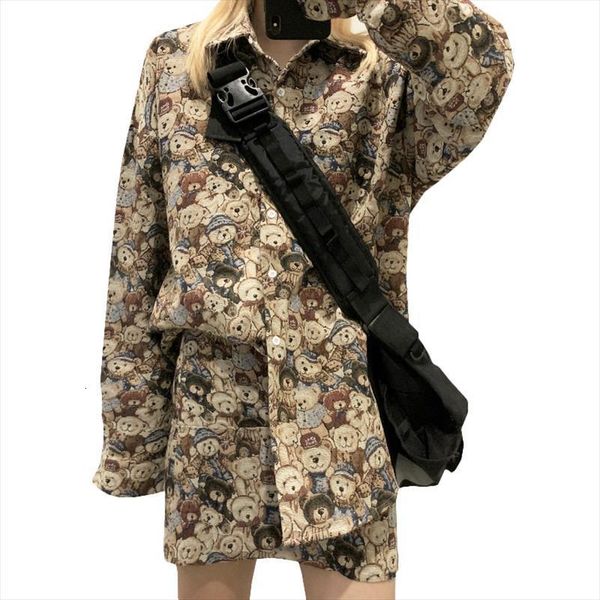 cartoon bear college style cute women shirt animal vintage loose long sleeve blouse fashion man spring, White
cartoon bear college style cute women shirt animal vintage loose long sleeve blouse fashion man spring, White