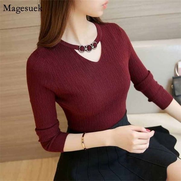 women's pullover knit thin tight solid long sleeve slim sweaters korean ol style autumn and winter 10609 210518, White;black
women's pullover knit thin tight solid long sleeve slim sweaters korean ol style autumn and winter 10609 210518, White;black