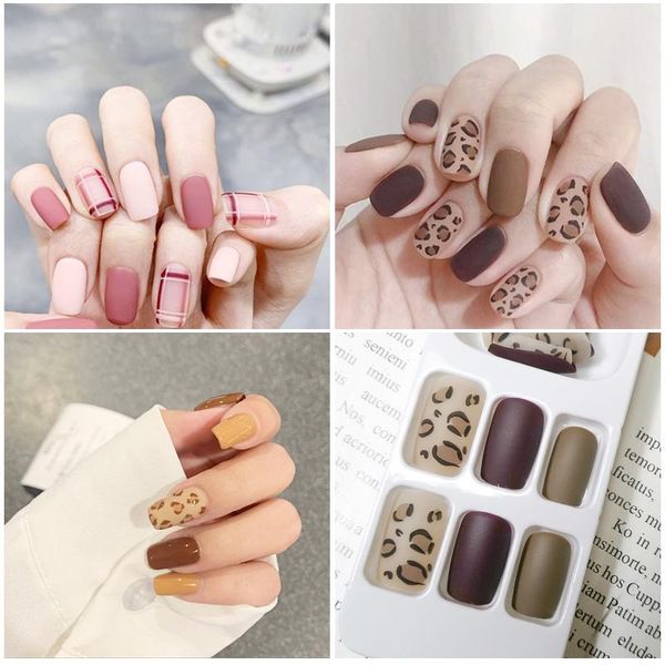 false nails coffee color frosted leopard wear fake middle-lengthe pink matte square press on tips, Red;gold
false nails coffee color frosted leopard wear fake middle-lengthe pink matte square press on tips, Red;gold