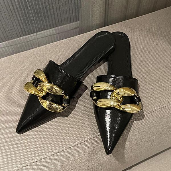 women slippers slip on flat heel slides shoes for woman fashion chain outdoor flats ladies dress casual, Black
women slippers slip on flat heel slides shoes for woman fashion chain outdoor flats ladies dress casual, Black