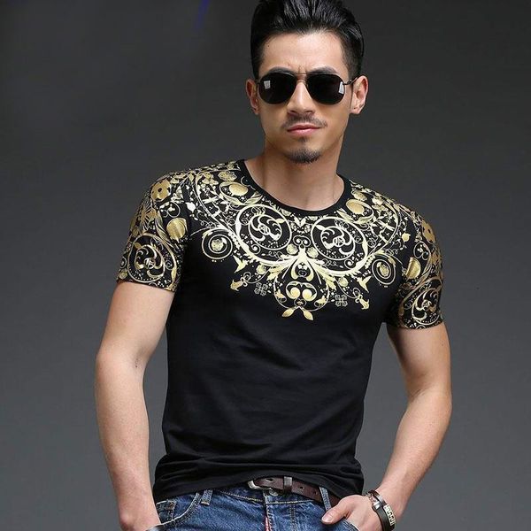 men's t-shirts summer mens casual t shirts o-neck black gold bronzing circle for man's short sleeve slim male tee xdmr, White;black
men's t-shirts summer mens casual t shirts o-neck black gold bronzing circle for man's short sleeve slim male tee xdmr, White;black