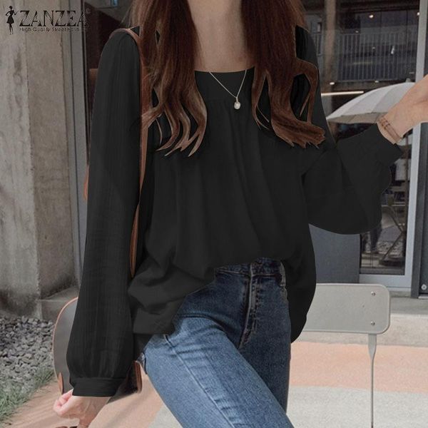 women's blouses & shirts pleated zanzea 2021 stylish summer casual long sleeve blusas female solid tunic streetwear chemise, White
women's blouses & shirts pleated zanzea 2021 stylish summer casual long sleeve blusas female solid tunic streetwear chemise, White