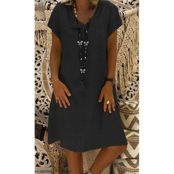 casual dresses fashion women summer mini dress v-neck vintage female loose short sleeve streetwear plus size sukienki, Black;gray
casual dresses fashion women summer mini dress v-neck vintage female loose short sleeve streetwear plus size sukienki, Black;gray