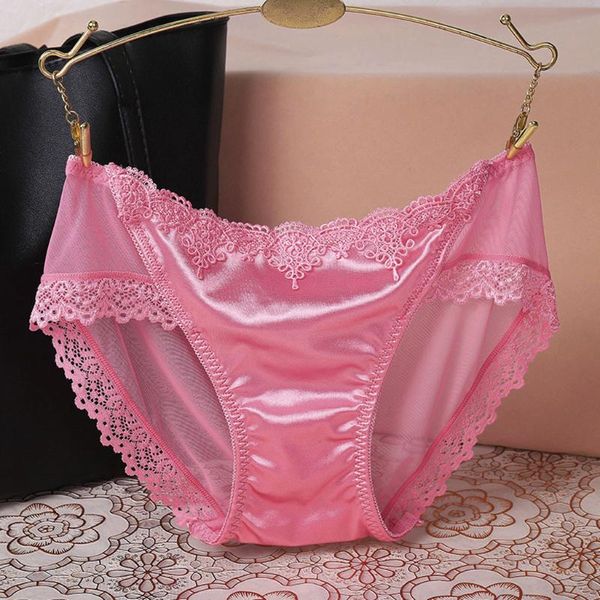 women's panties silk lace edge briefs comfortable soft underpants pure color elastic seamless underwear, Black;pink
women's panties silk lace edge briefs comfortable soft underpants pure color elastic seamless underwear, Black;pink