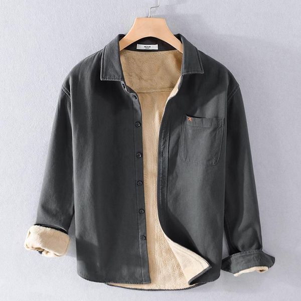 men's casual shirts 2021 autumn and winter long-sleeved thick plus velvet cotton warm shirt men brand for camisa chemise, White;black
men's casual shirts 2021 autumn and winter long-sleeved thick plus velvet cotton warm shirt men brand for camisa chemise, White;black