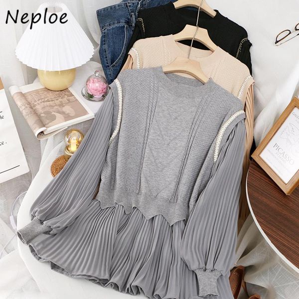 casual dresses neploe lantern sleeve knitted patchwork mini dress chiffon pleated high waist women o-neck fake two piece vestidos, Black;gray
casual dresses neploe lantern sleeve knitted patchwork mini dress chiffon pleated high waist women o-neck fake two piece vestidos, Black;gray