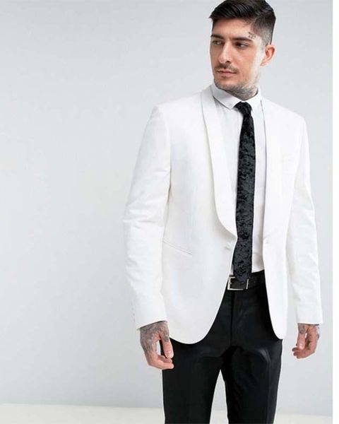 men's suits & blazers white jacket black pants men 2pcs shawl lapel business casual high-quality wedding tuxedos(jacket+pants)costum, White;black
men's suits & blazers white jacket black pants men 2pcs shawl lapel business casual high-quality wedding tuxedos(jacket+pants)costum, White;black