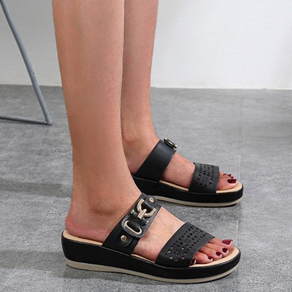 slippers women beach sandals buckles wedges heel slip on comfort fashion shoes black lady casual zapatos de mujer#g20
slippers women beach sandals buckles wedges heel slip on comfort fashion shoes black lady casual zapatos de mujer#g20