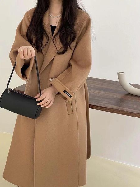 women's wool & blends double sided cashmere coat middle and long style autumn winter 2021 high sense korean temperament suit, Black
women's wool & blends double sided cashmere coat middle and long style autumn winter 2021 high sense korean temperament suit, Black